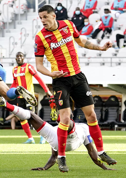 Florian Sotoca, l'attaquant du RC Lens.