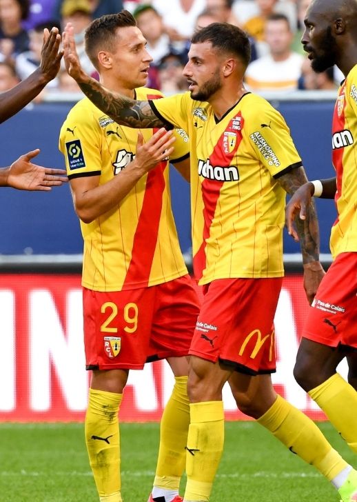 Frankowski et Clauss lors du match du RC Lens à Bordeaux.