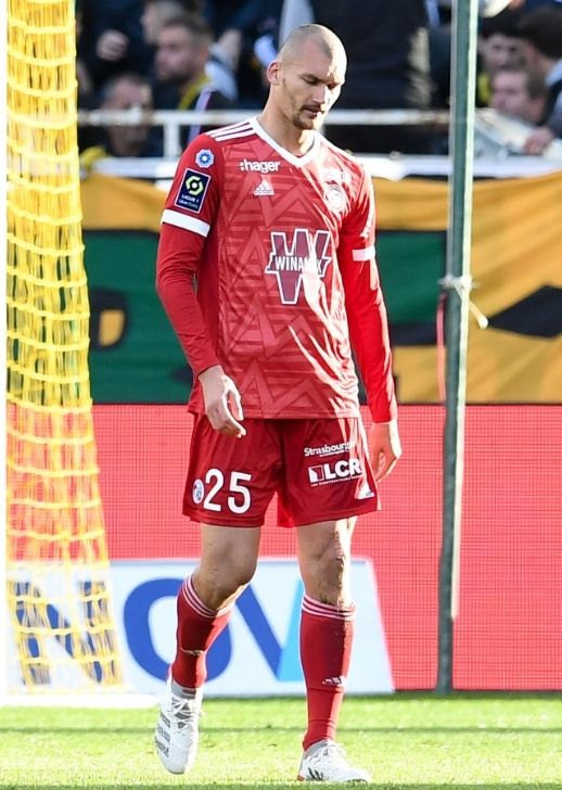 Ludovic Ajorque a reçu un carton rouge à Nantes dimanche dernier.